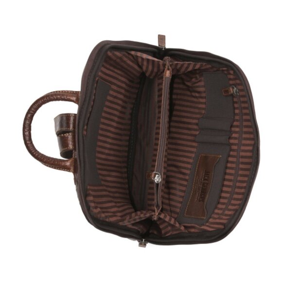 JACK GEORGES Leather Hornback Croc Embossed Buffalo Adele Backpack - Picture 3 of 3